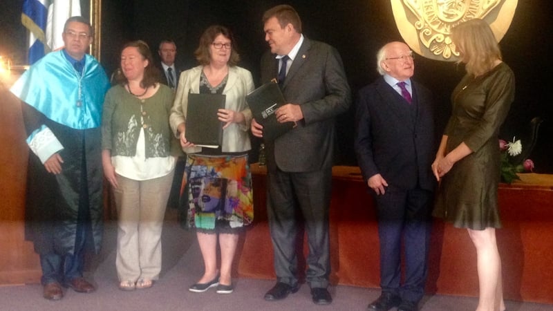 President Michael D Higgins gave a keynote speech in Cuba at the University of Havana