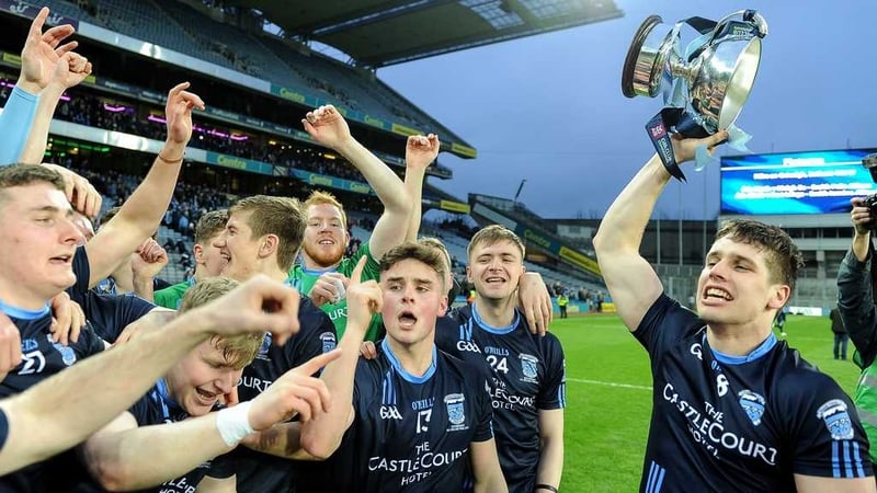 Lee Keegan (R) leads the Westport celebrations