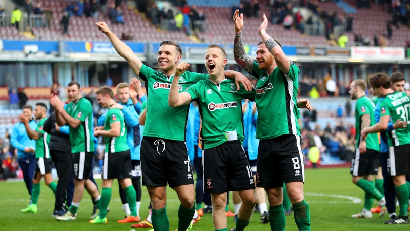 Lincoln celebrating their historic win on Saturday