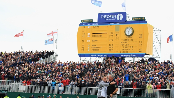 Darren Clarke celebrates hos 2011 Open triumph