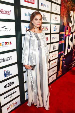 The natural beauty in a The Row striped dress at the 2016 Israel Film Festival Gala.