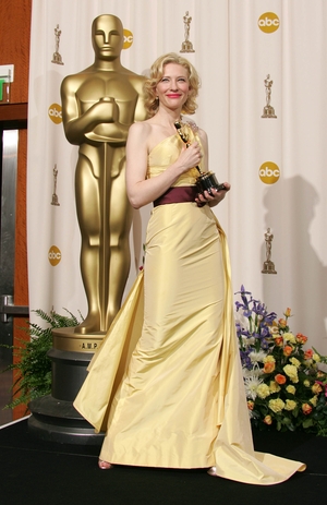 Cate Blanchett's first Oscar! It was in 2005 for her role in 'The Aviator'. She wore Valentino for the occasion with a Marilyn Monroe worthy haircut.