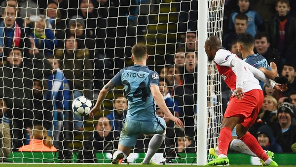 John Stones scores in the 5-3 first-leg win over Monaco at the Etihad Stadium