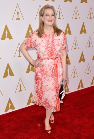 The actress looks radiant in a Max Mara spring cocktail dress for the nominee luncheon in 2014.