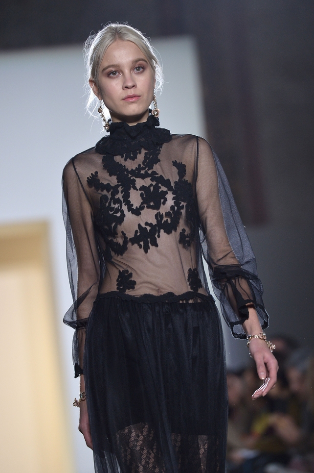 Sicilian lace at the Blugirl fashion show.