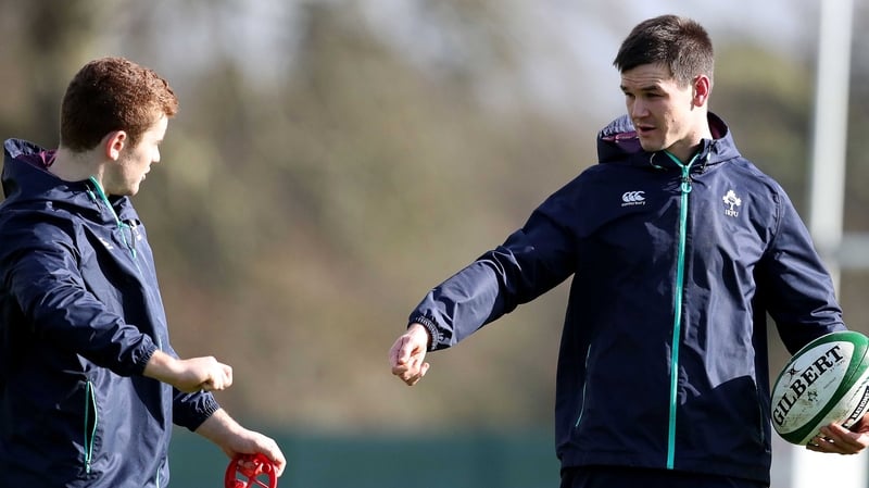 Paddy Jackson (l) drops to the bench with Johnny Sexton restored to the starting XV