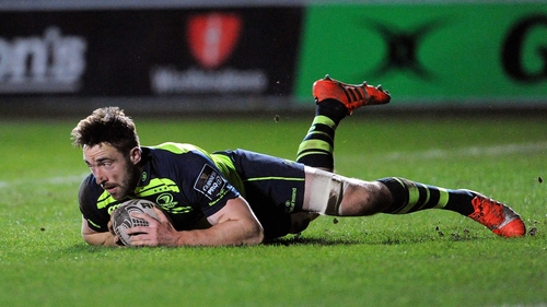 Jack Conan scores Leinster's opening try