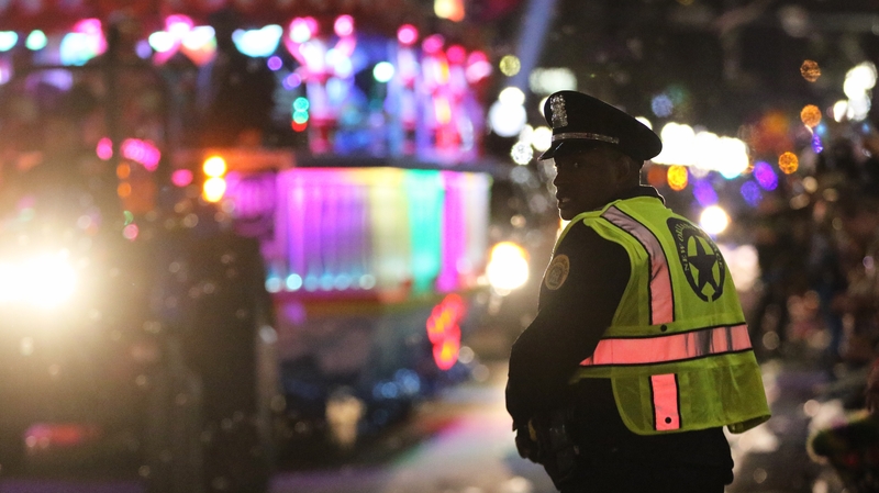 The truck hit three vehicles before striking a crowd watching the parade