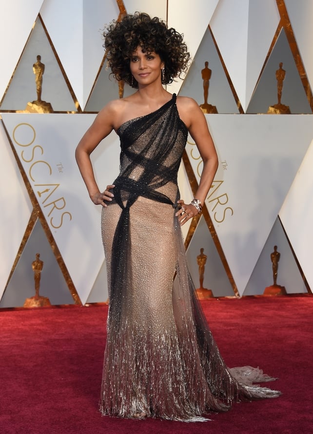 Halle Berry is rocking this strappy Atelier Versace