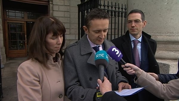 Sadhbh's parents Niamh and Shane Farrell speak to reporters