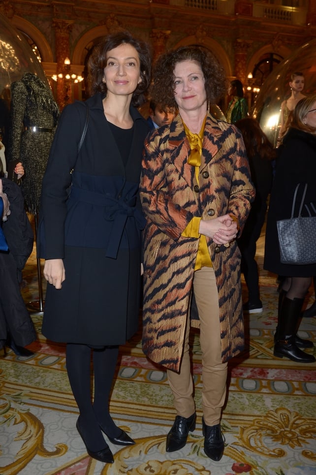French Minister of Culture Audrey Azoulay and guest attending the Paule Ka Fashion Show.
