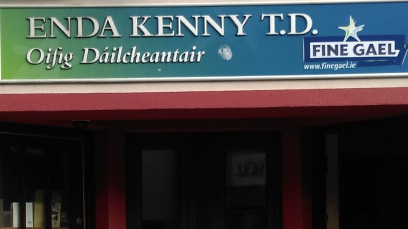 A window was broken at Enda Kenny's Castlebar office at the weekend