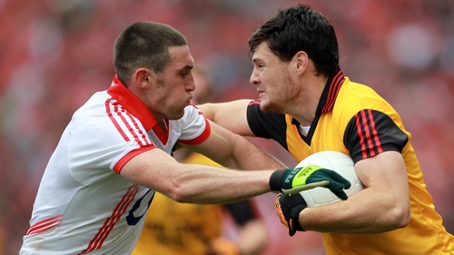 Marty Clarke in action against Cork's Noel O'Leary in the 2010 All-Ireland final