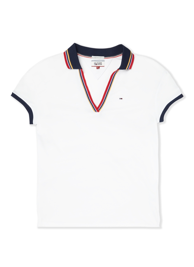 This polo shirt by Tommy Hilfiger is the perfect way to have a sporty yet feminine look. Plunging necklines are so on trend.