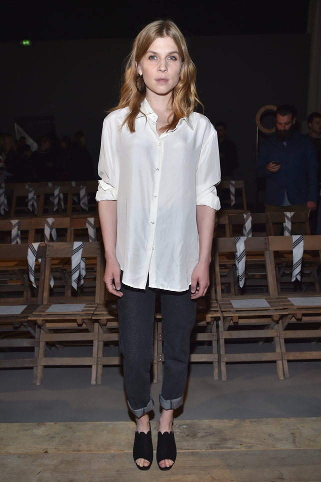 Actress Clémence Poésy looking effortlessly chic at the H&M Studio Fashion Show.