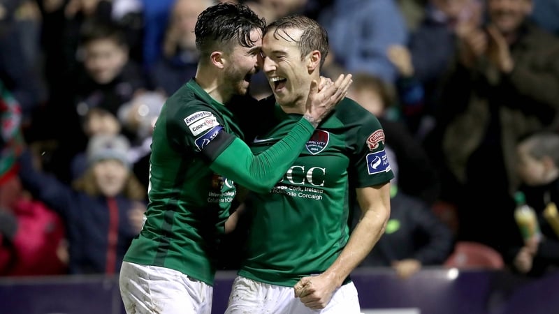 Seánie Maguire, left, was on the scoresheet against Galway United