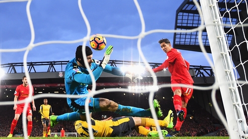 Roberto Firmino smashes home the opener as Liverpool beat Arsenal