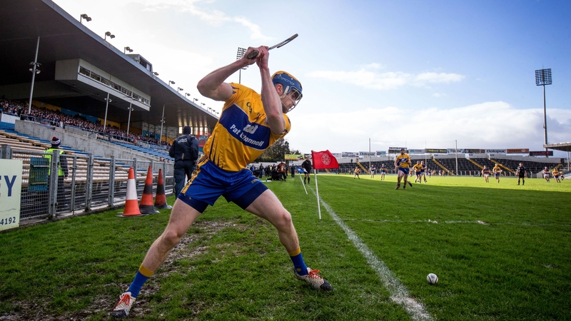 Seadna Morey of Clare takes a sideline cut