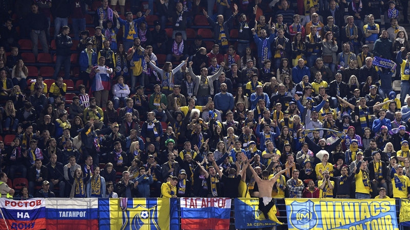 Rostov fans at a a recent Champions League match against Atletico Madrid
