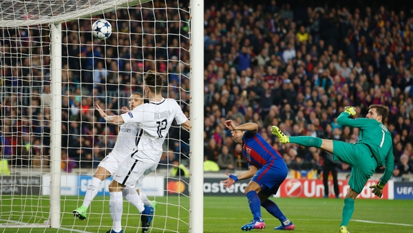 The perfect start as Suarez heads home