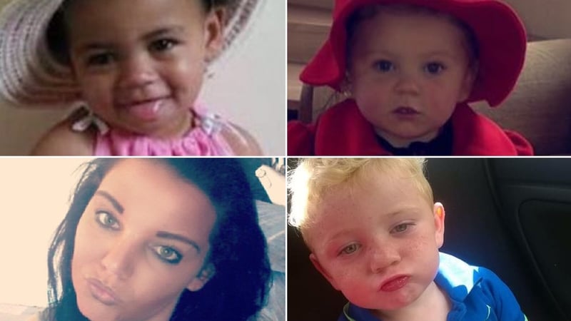 Anne Marie O'Brien and her two-year daughter Paris (top left) and Holly and her brother Jordan all died in the fire at a Clondalkin apartment