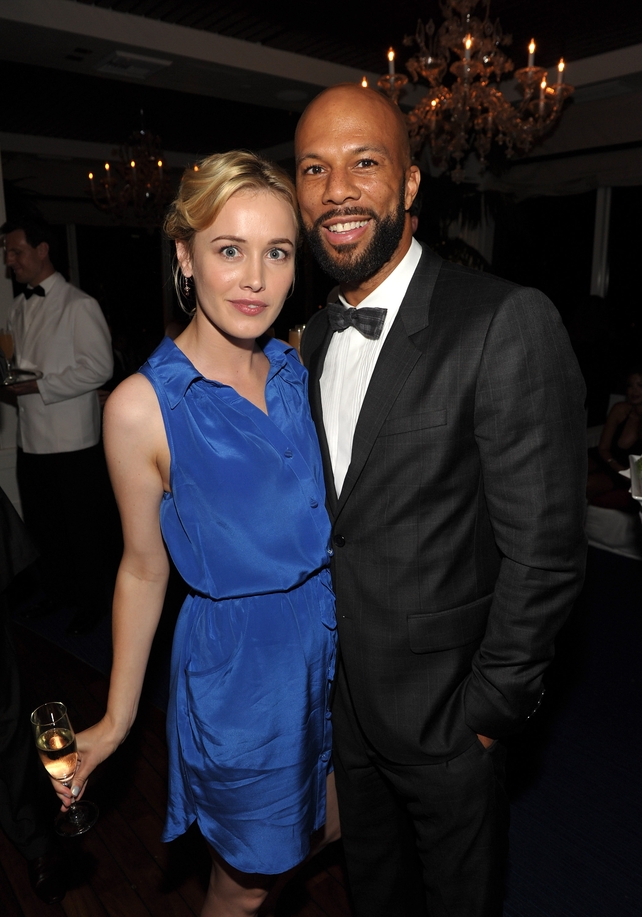 The lovely Dominique in a little blue dress with actor Common at the AMC After Party for the Emmy Awards in 2011.