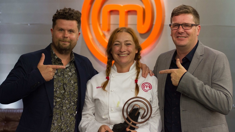 Kavanagh with judges Robin Gill (L) and Daniel Clifford - "I'm really chuffed. It's just brilliant"