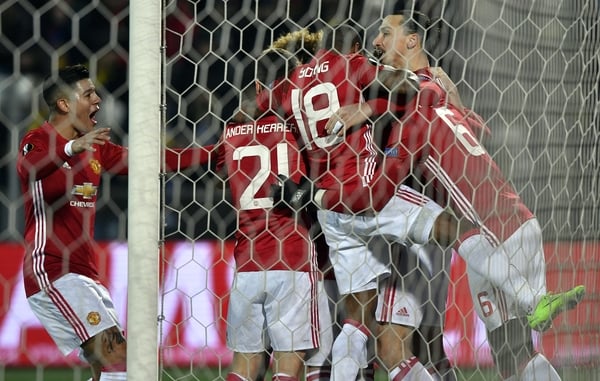 Zlatan Ibrahimovic after Manchester United opened the scoring in their Europa League tiel