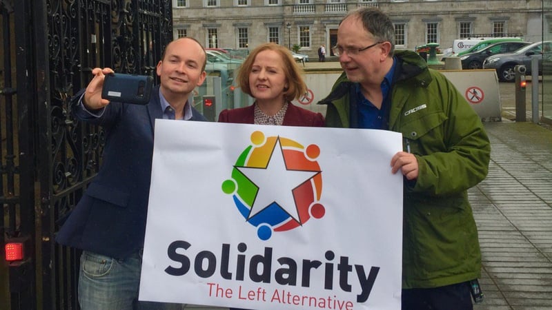 Smile: Solidarity TDs (left to right) Paul Murphy, Ruth Coppinger and Mick Barry introduce the new party