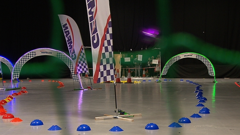First Person View racing involves racing small 1kg drones around a large indoor or outdoor track at high speed