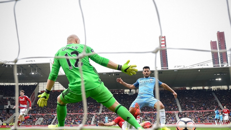 Sergio Aguero scores City's second goal