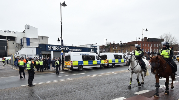 There was a heavy police presence at White Hart Lane
