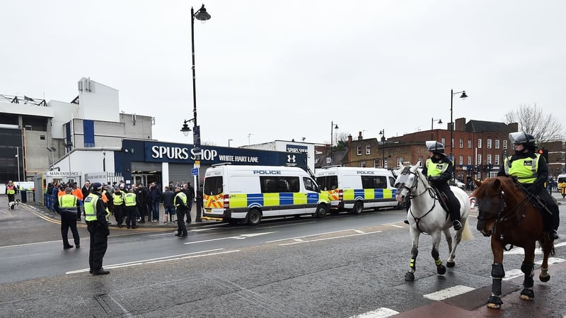 There was a heavy police presence at White Hart Lane