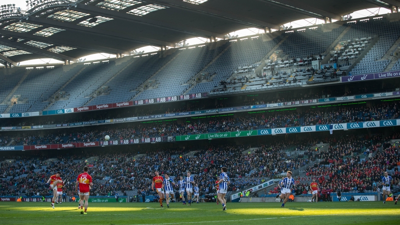 A view of the action from last year's club finals at GAA HQ