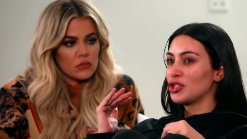 Kardashian with sister Khloé in the Keeping Up with the Kardashians trailer - "They had the gun up to me and I knew they were just going to shoot me in the head" Screengrab: E!