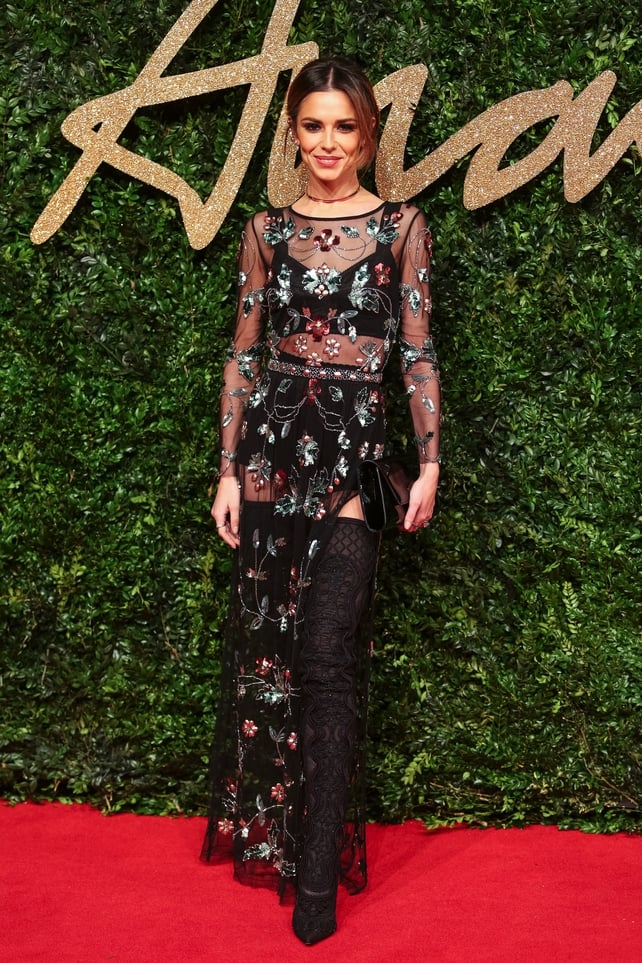 This sheer embroidered dress and thigh boots combo from Topshop is perfect on the mesmerizing singer at the British Fashion Awards in 2015.