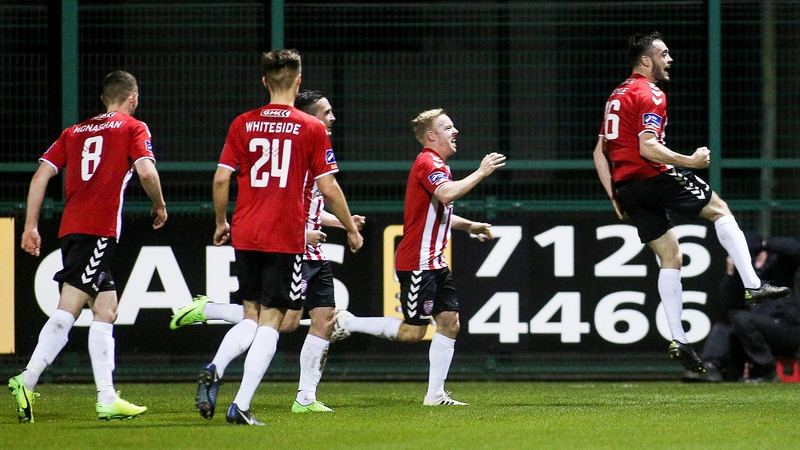 Nathan Boyle celebrates his goal Derry City