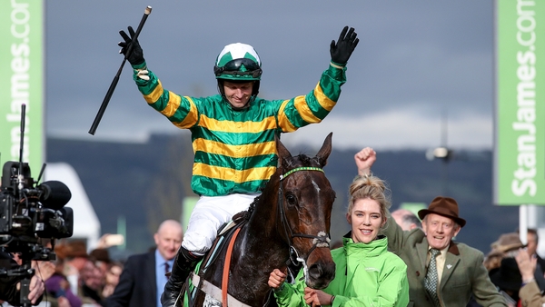 Noel Fehily celebrates Champion Hurdle success