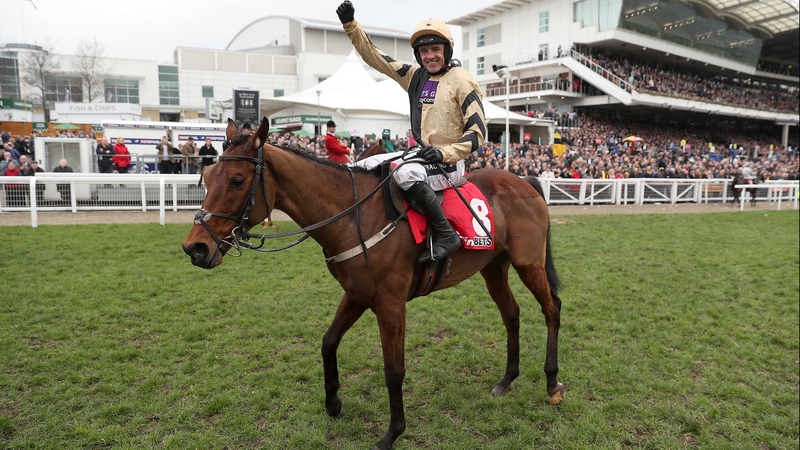 Ruby Walsh punches the air after his win on Nichols Canyon
