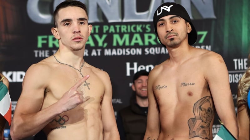 Michael Conlan a his weigh-in with Tim Ibarra