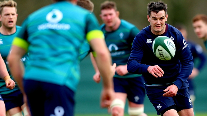 Jonathan Sexton during training on Thursday