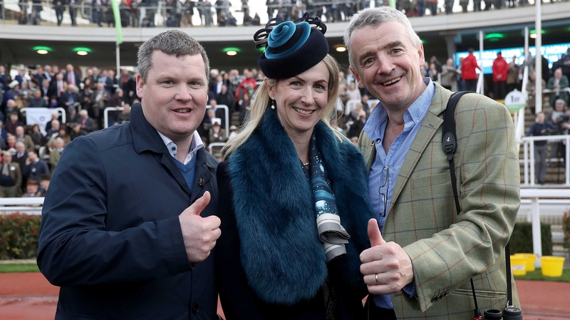 Gordon Elliott (L) with Michael O'Leary and his wife Anita