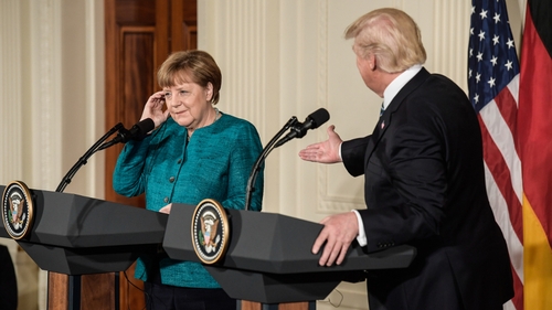 The meeting was the first between the new US president and the long-serving stateswoman, who leads Europe's largest economy
