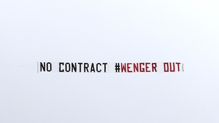 Arsenal fans took to the skies to voice their displeasure
