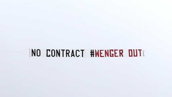 Arsenal fans took to the skies to voice their displeasure