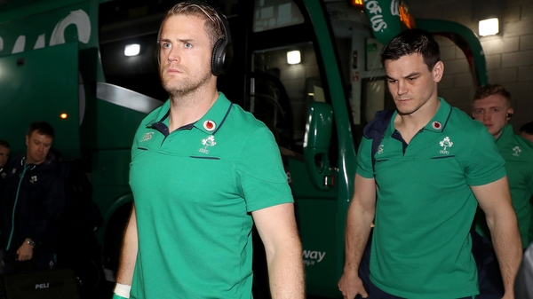 Jamie Heaslip arrives at the Aviva Stadium ahead of the England clash