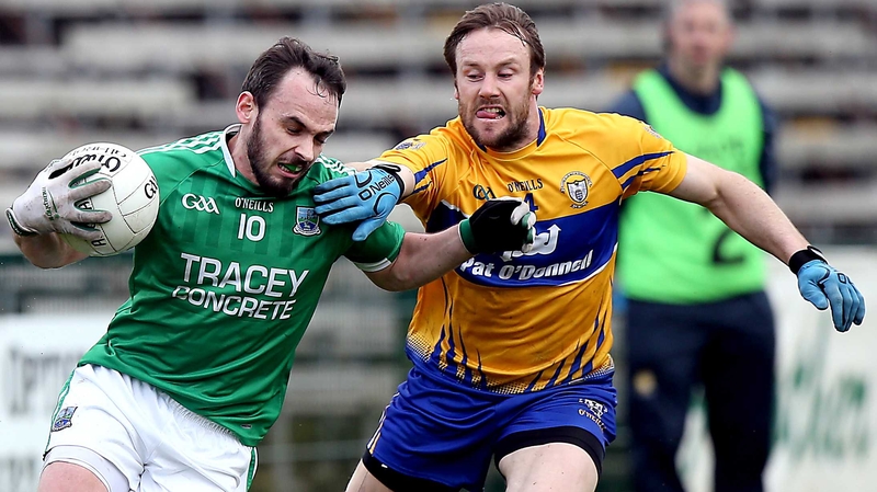 Fermanagh's Paul McCusker () holds off John Hayes