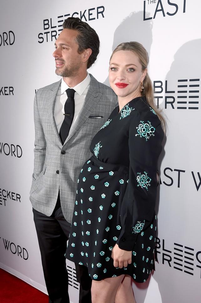 Amanda and her baby bump! The actress is radiant in this Chloé dress alongside her husband Thomas Sadoski at 'The Last Word' Premiere earlier this year.