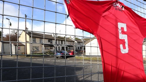 The Derry City number 5 jersey outside The Brandywell Stadium