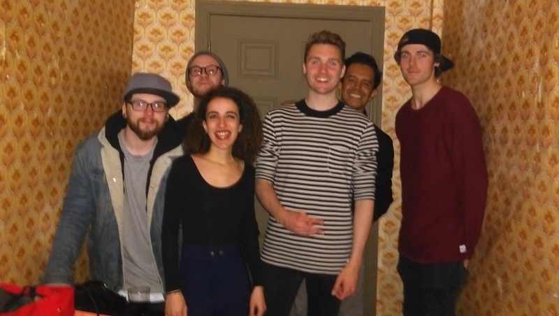 First-time Paddy's Day reveler Lilia Lalaoui with Donegal band Wolves Of Youth